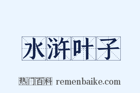 水浒叶子是什么意思的图片